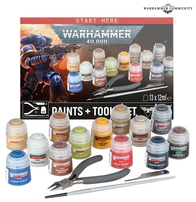 Warhammer 40000: Paints + Tool Set 11th Edition (Release Day 25th July)