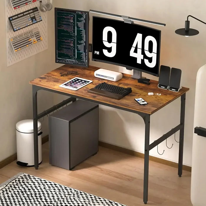 Water Proof Writing Work Adjustable Feet Computer Desk for Small Space