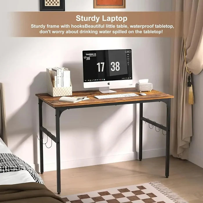 Water Proof Writing Work Adjustable Feet Computer Desk for Small Space