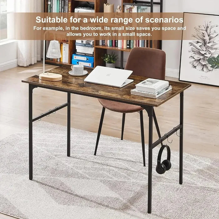 Water Proof Writing Work Adjustable Feet Computer Desk for Small Space