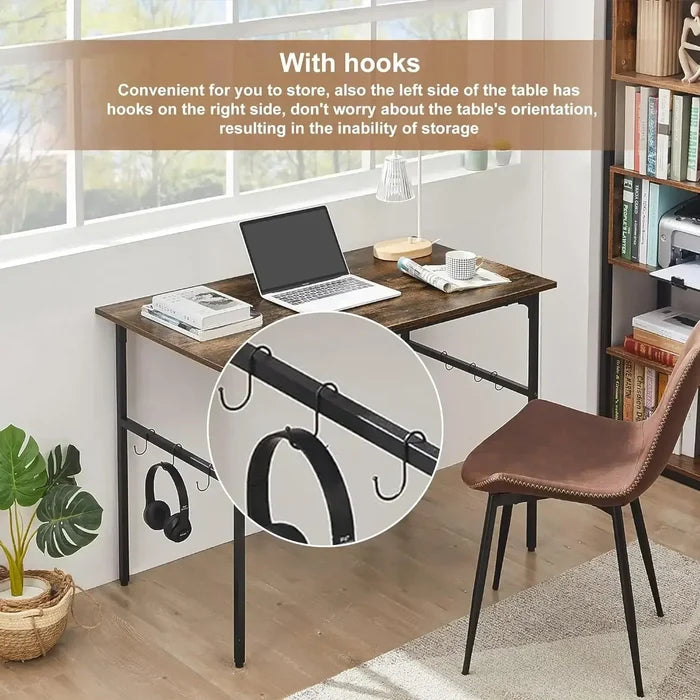 Water Proof Writing Work Adjustable Feet Computer Desk for Small Space