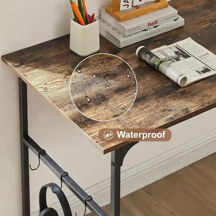 Water Proof Writing Work Adjustable Feet Computer Desk for Small Space