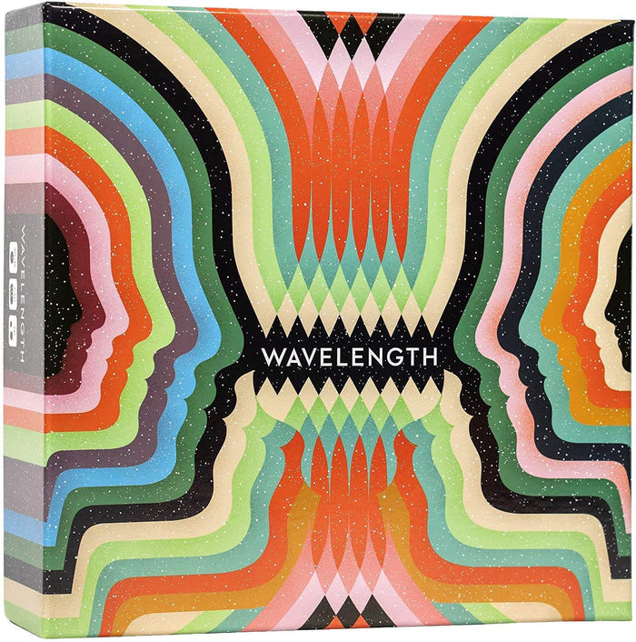 Square box with psychedelic concentric face silhouettes in rainbow colors and the title WAVELENGTH in the center.