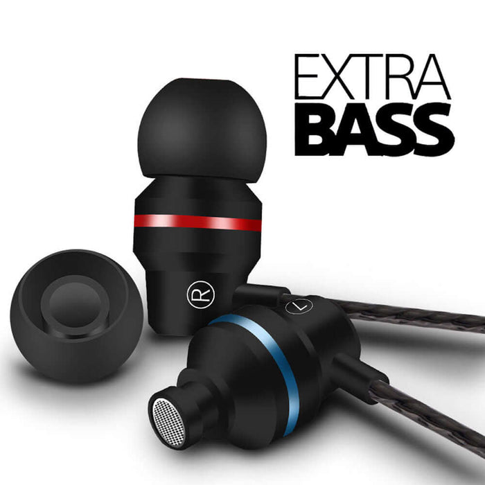 Wired 3.5mm In Ear Earphone for Samsung S6 Xiaomi Phone - black