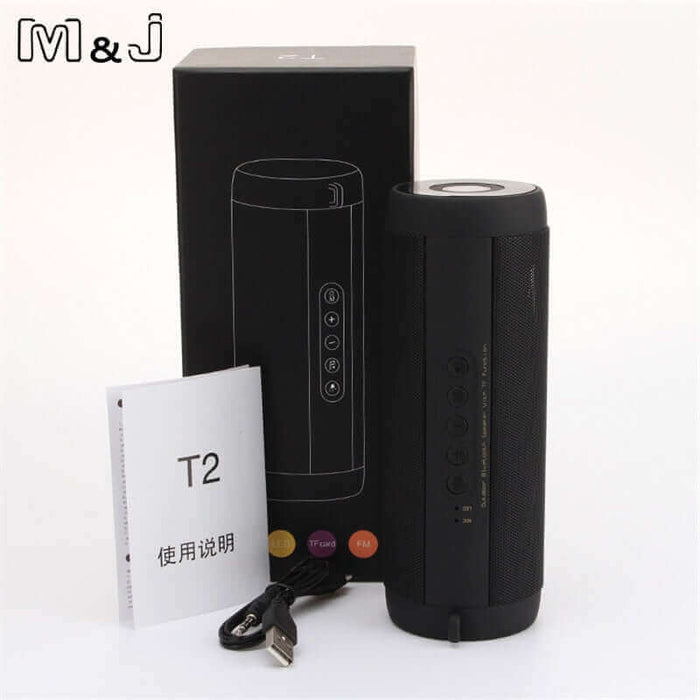 M&amp;J Wireless Best Bluetooth Speaker Waterproof Portable Outdoor Mini Column Box Loudspeaker Speakers Design for iPhone Xiaomi - Black With box