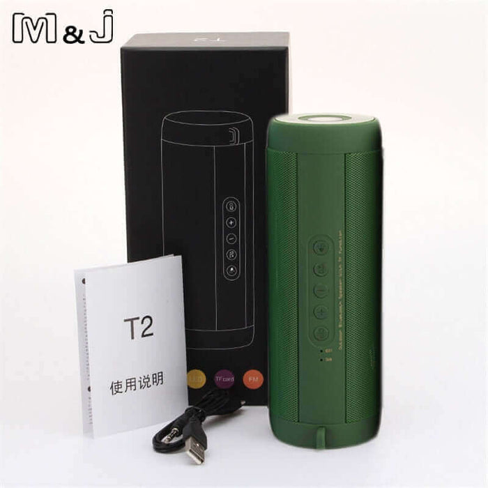 M&amp;J Wireless Best Bluetooth Speaker Waterproof Portable Outdoor Mini Column Box Loudspeaker Speakers Design for iPhone Xiaomi - Green with box
