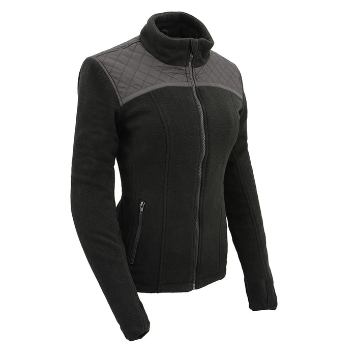 Women Micro Fleece Zipper Front Jacket w/ Reflective Stripes