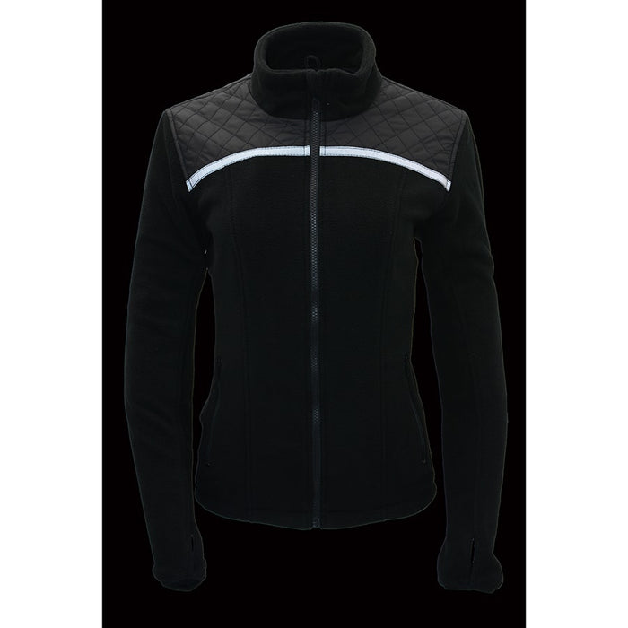 Women Micro Fleece Zipper Front Jacket w/ Reflective Stripes
