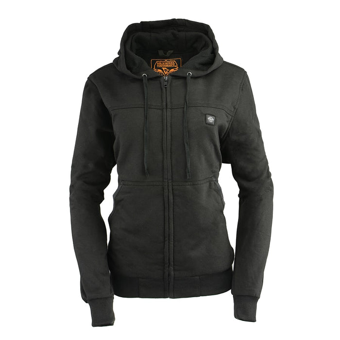 Women Zipper Front Heated Hoodie w/ Front & Back Heating Elements