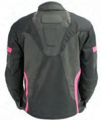 Women’s Black & Fuchsia Mesh Racer Jacket W/ Reflective Piping