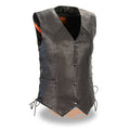 Women’s  Black Lightweight Side Lace Four Snap Vest