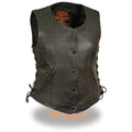 Women’s Black Snap Front Side Lace Vest