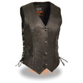 Women’s Black Snap Front Vest w/ Thin Braid