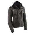 Women’s Black Vented MC Lapel Jacket w/ Full Sleeve