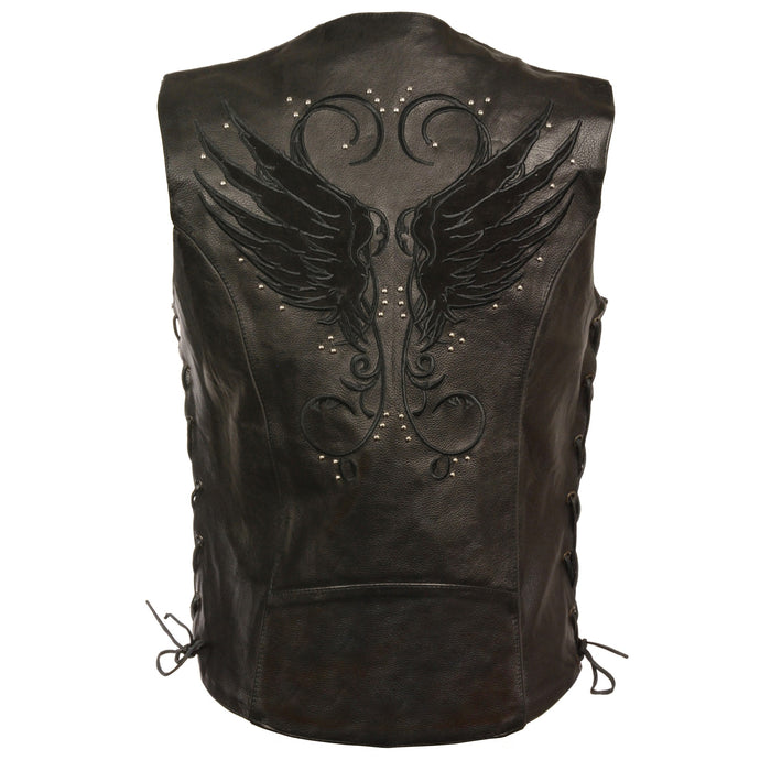 Women’s Black Vest w/ Stud & Wings Detailing