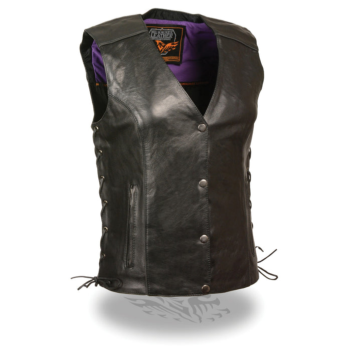 Women’s Black Vest w/ Stud & Wings Detailing