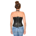 Women’s Lambskin Zipper Front Halter Top w/ Buckled Straps