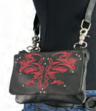 Women’s Leather Multi Pocket Belt Bag W/ Gun Holster