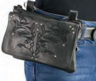 Women’s Leather Multi Pocket Belt Bag W/ Gun Holster
