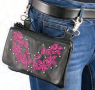Women’s Leather Multi Pocket Belt Bag W/ Gun Holster