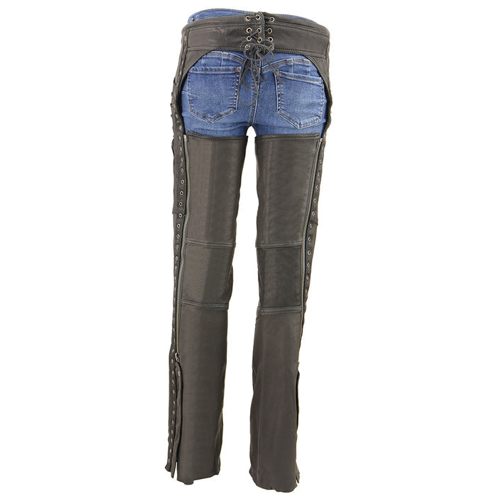 Women’s Lightweight Hip Set Chap w/ Lace & Grommet Details