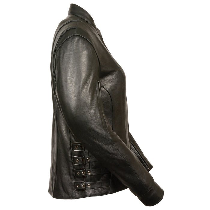Women’s Racer Style Jacket w/ Side Buckles