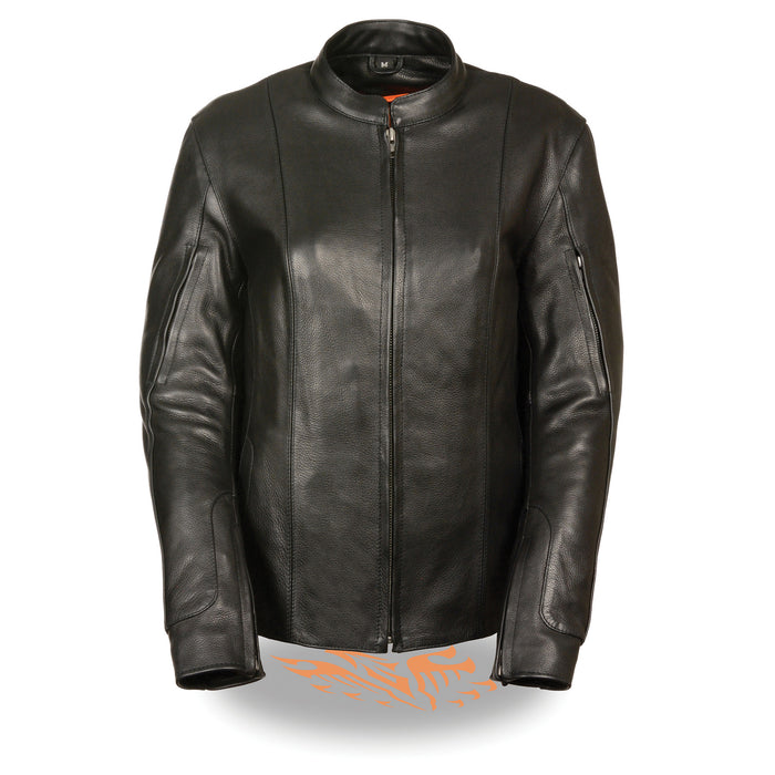 Women’s Racer Style Jacket w/ Side Buckles