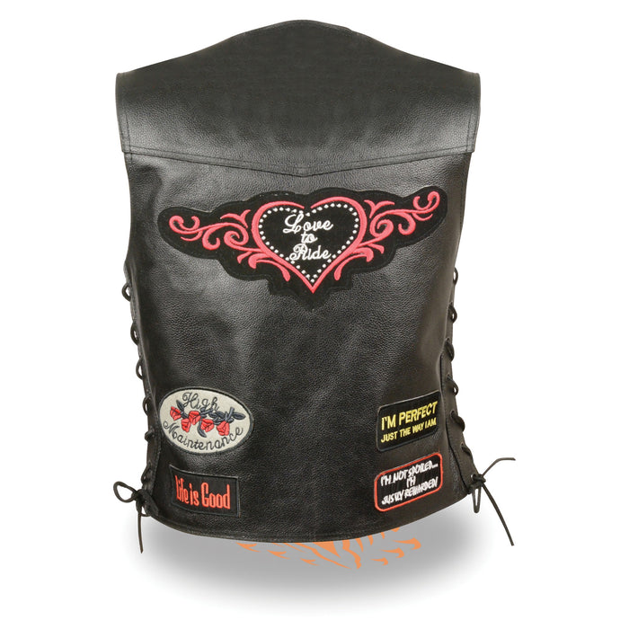 Women’s Side Lace “Love to Ride”Vest Pre-Patched