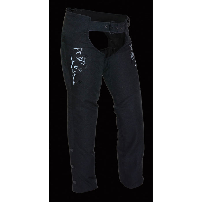 Women’s Textile Chap w/ Tribal Embroidery & Reflective Detail