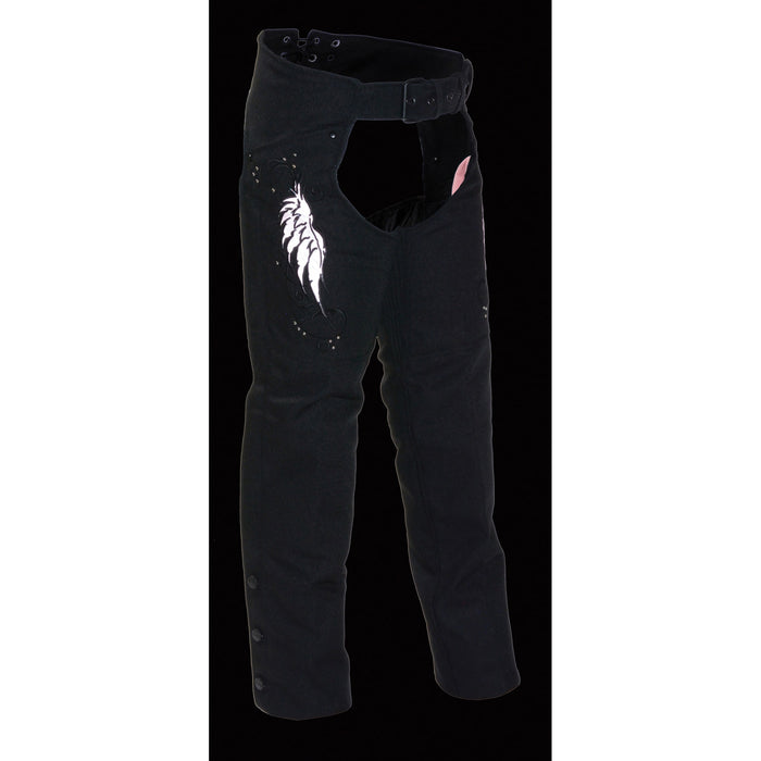 Women’s Textile Chap w/ Wing & Rivet Detailing