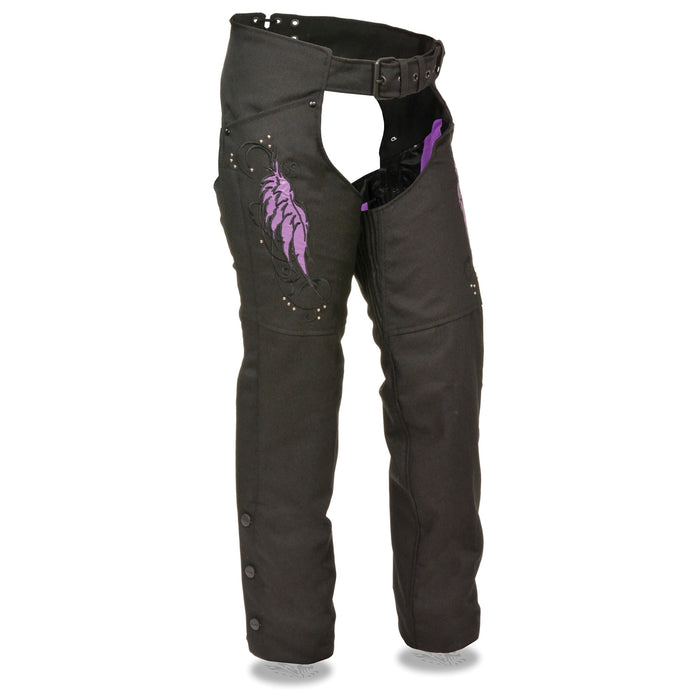 Women’s Textile Chap w/ Wing & Rivet Detailing