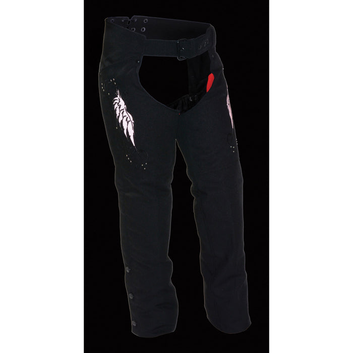 Women’s Textile Chap w/ Wing & Rivet Detailing