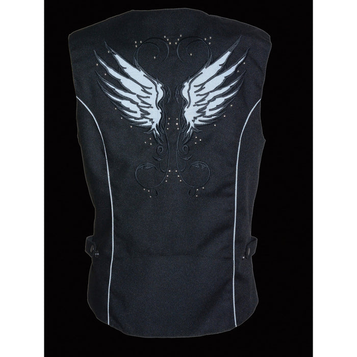 Women’s Textile Snap Front Vest w/ Wing Embroidery