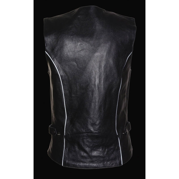 Women’s Vest w/ Reflective Tribal Design & Piping
