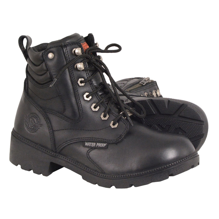 Women’s Waterproof Side Zipper Plain Toe Boot