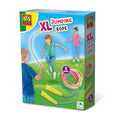 SES box for a 5-meter rainbow jumping rope with yellow handles, showing kids playing on a grassy field.