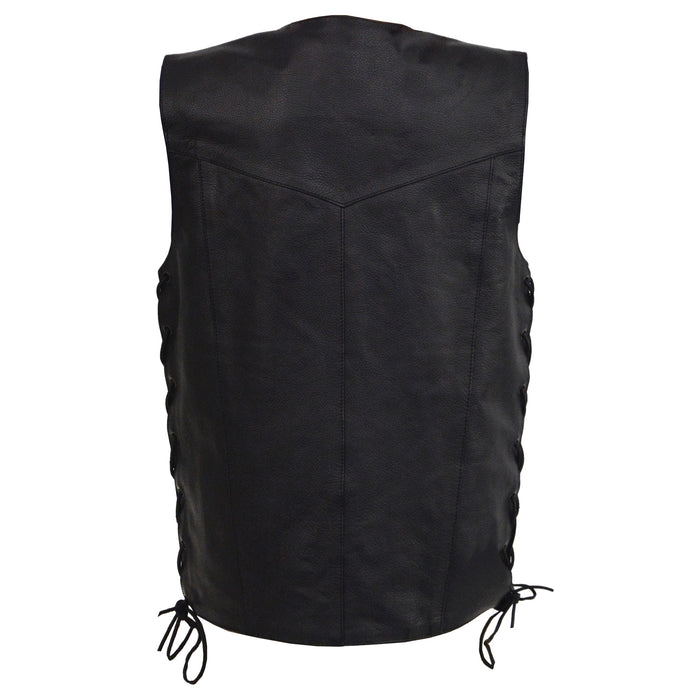 Youth Size Leather Side Lace Biker Vest