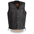 Youth Sized Snap Front Side Lace Leather Vest